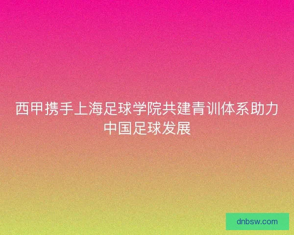 西甲携手上海足球学院共建青训体系助力中国足球发展