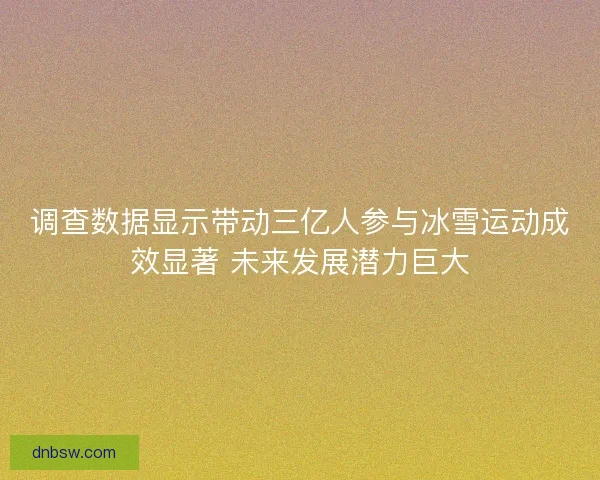 调查数据显示带动三亿人参与冰雪运动成效显著 未来发展潜力巨大